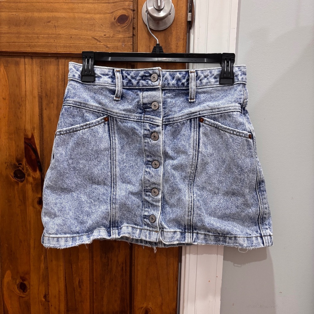 Abercrombie and Fitch Acid Washed Denim Mini Skirt